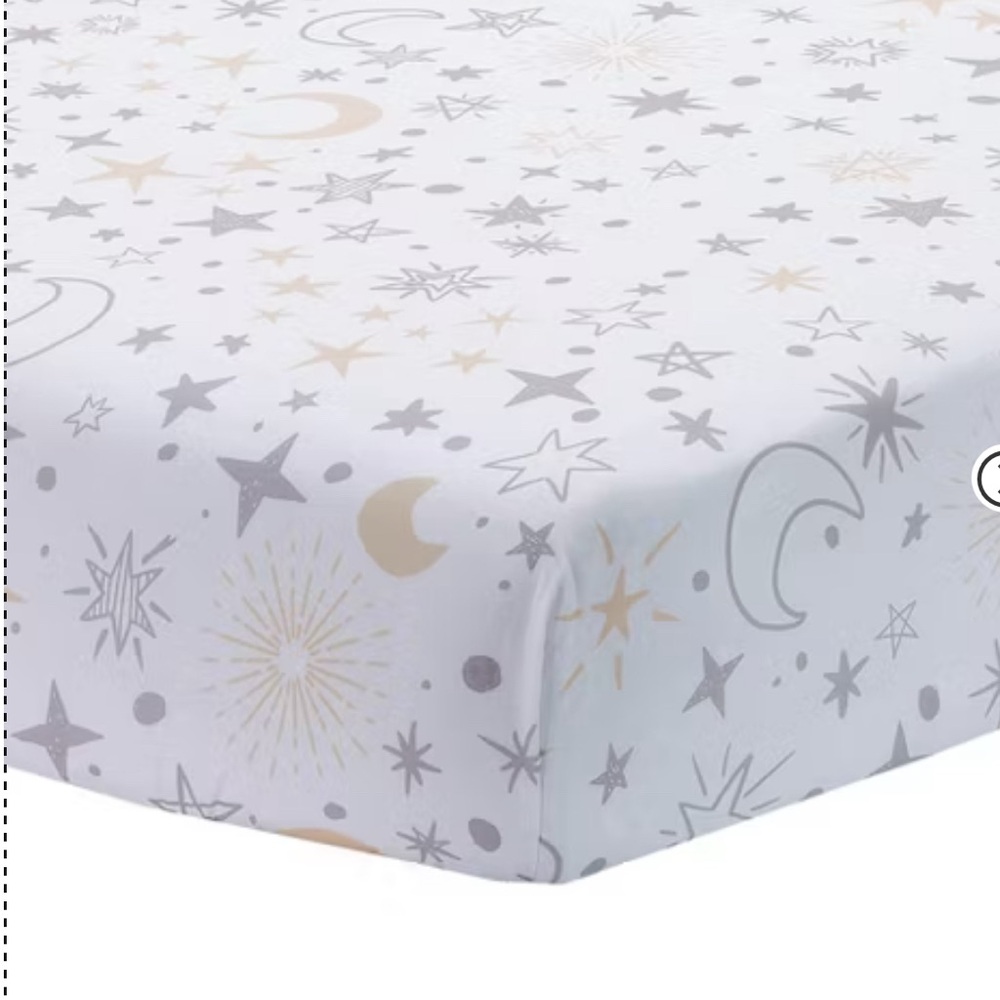 Lambs & Ivy Fitted Crib Sheet with Moon and Stars